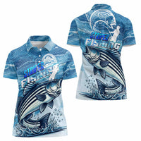 Striper Fishing Women Polo Shirt Striped Bass Angler - Wonder Print Shop