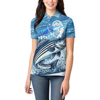 Striper Fishing Women Polo Shirt Striped Bass Angler - Wonder Print Shop