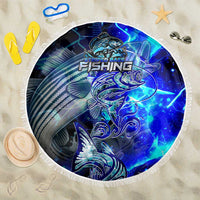 Blue Lightning Striped Bass Beach Blanket Power Surge Fishing Hook Electric Print - Wonder Print Shop