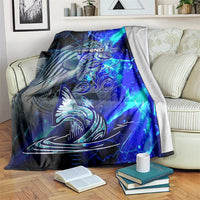 Blue Lightning Striped Bass Blanket Power Surge Fishing Hook Electric Print - Wonder Print Shop