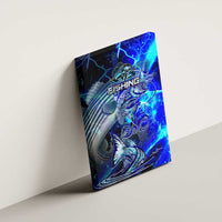 Blue Lightning Striped Bass Canvas Wall Art Power Surge Fishing Hook Electric Print - Wonder Print Shop