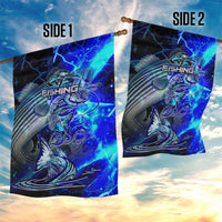 Blue Lightning Striped Bass Garden Flag Power Surge Fishing Hook Electric Print - Wonder Print Shop