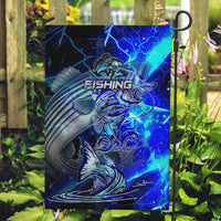 Blue Lightning Striped Bass Garden Flag Power Surge Fishing Hook Electric Print - Wonder Print Shop