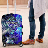 Blue Lightning Striped Bass Luggage Cover Power Surge Fishing Hook Electric Print - Wonder Print Shop