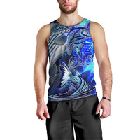 Blue Lightning Striped Bass Men Tank Top Power Surge Fishing Hook Electric Print - Wonder Print Shop