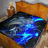 Blue Lightning Striped Bass Quilt Power Surge Fishing Hook Electric Print - Wonder Print Shop