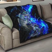 Blue Lightning Striped Bass Quilt Power Surge Fishing Hook Electric Print - Wonder Print Shop