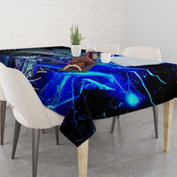 Blue Lightning Striped Bass Tablecloth Power Surge Fishing Hook Electric Print - Wonder Print Shop