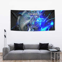 Blue Lightning Striped Bass Tapestry Power Surge Fishing Hook Electric Print - Wonder Print Shop