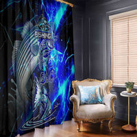 Blue Lightning Striped Bass Window Curtain Power Surge Fishing Hook Electric Print - Wonder Print Shop