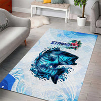 Striped Bass Whisperer Area Rug Tropical Wave Fishing Design - Wonder Print Shop
