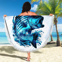 Striped Bass Whisperer Beach Blanket Tropical Wave Fishing Design - Wonder Print Shop