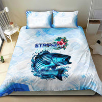 Striped Bass Whisperer Bedding Set Tropical Wave Fishing Design - Wonder Print Shop