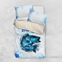 Striped Bass Whisperer Bedding Set Tropical Wave Fishing Design - Wonder Print Shop