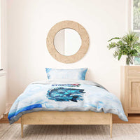 Striped Bass Whisperer Bedding Set Tropical Wave Fishing Design - Wonder Print Shop