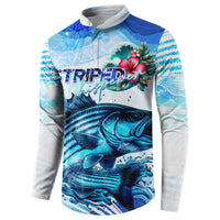 Striped Bass Whisperer Button Sweatshirt Tropical Wave Fishing Design - Wonder Print Shop