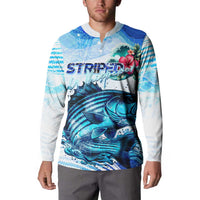 Striped Bass Whisperer Button Sweatshirt Tropical Wave Fishing Design - Wonder Print Shop