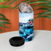 Striped Bass Whisperer 4 in 1 Can Cooler Tumbler Tropical Wave Fishing Design - Wonder Print Shop