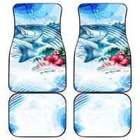 Striped Bass Whisperer Car Mats Tropical Wave Fishing Design - Wonder Print Shop