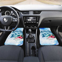 Striped Bass Whisperer Car Mats Tropical Wave Fishing Design - Wonder Print Shop