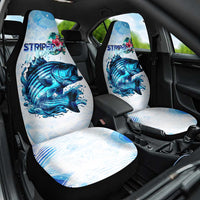 Striped Bass Whisperer Car Seat Cover Tropical Wave Fishing Design - Wonder Print Shop