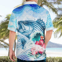 Striped Bass Whisperer Hawaiian Shirt Tropical Wave Fishing Design - Wonder Print Shop