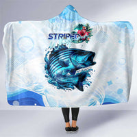 Striped Bass Whisperer Hooded Blanket Tropical Wave Fishing Design - Wonder Print Shop