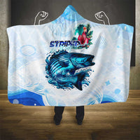 Striped Bass Whisperer Hooded Blanket Tropical Wave Fishing Design - Wonder Print Shop