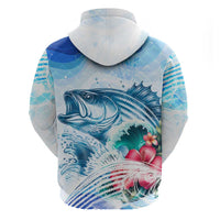 Striped Bass Whisperer Hoodie Tropical Wave Fishing Design - Wonder Print Shop
