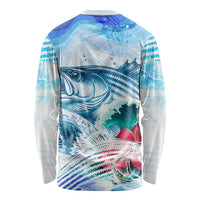 Striped Bass Whisperer Long Sleeve Shirt Tropical Wave Fishing Design - Wonder Print Shop