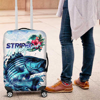 Striped Bass Whisperer Luggage Cover Tropical Wave Fishing Design - Wonder Print Shop