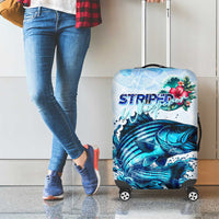Striped Bass Whisperer Luggage Cover Tropical Wave Fishing Design - Wonder Print Shop