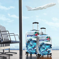 Striped Bass Whisperer Luggage Cover Tropical Wave Fishing Design - Wonder Print Shop