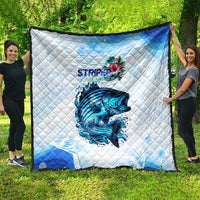 Striped Bass Whisperer Quilt Tropical Wave Fishing Design - Wonder Print Shop