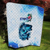 Striped Bass Whisperer Quilt Tropical Wave Fishing Design - Wonder Print Shop