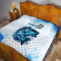 Striped Bass Whisperer Quilt Tropical Wave Fishing Design - Wonder Print Shop