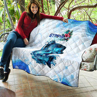 Striped Bass Whisperer Quilt Tropical Wave Fishing Design - Wonder Print Shop