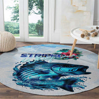 Striped Bass Whisperer Round Carpet Tropical Wave Fishing Design - Wonder Print Shop