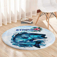 Striped Bass Whisperer Round Carpet Tropical Wave Fishing Design - Wonder Print Shop
