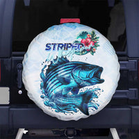 Striped Bass Whisperer Spare Tire Cover Tropical Wave Fishing Design - Wonder Print Shop
