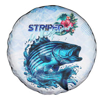 Striped Bass Whisperer Spare Tire Cover Tropical Wave Fishing Design - Wonder Print Shop