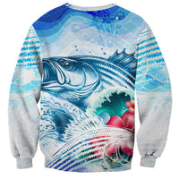 Striped Bass Whisperer Sweatshirt Tropical Wave Fishing Design - Wonder Print Shop