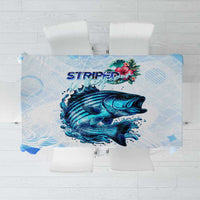 Striped Bass Whisperer Tablecloth Tropical Wave Fishing Design - Wonder Print Shop