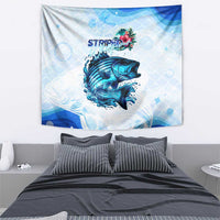 Striped Bass Whisperer Tapestry Tropical Wave Fishing Design - Wonder Print Shop