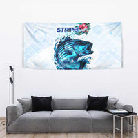 Striped Bass Whisperer Tapestry Tropical Wave Fishing Design - Wonder Print Shop
