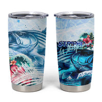 Striped Bass Whisperer Tumbler Cup Tropical Wave Fishing Design - Wonder Print Shop
