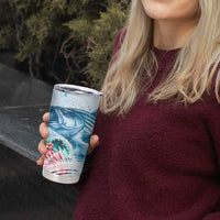 Striped Bass Whisperer Tumbler Cup Tropical Wave Fishing Design - Wonder Print Shop