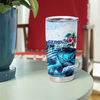 Striped Bass Whisperer Tumbler Cup Tropical Wave Fishing Design - Wonder Print Shop