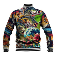 Bass Fishing Baseball Jacket Tropical Explosion Angler Design - Wonder Print Shop