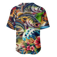 Bass Fishing Baseball Jersey Tropical Explosion Angler Design - Wonder Print Shop
